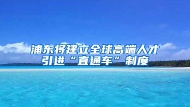 浦东将建立全球高端人才引进“直通车”制度