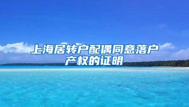 上海居转户配偶同意落户产权的证明