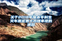 关于2018年度本专科生火车票优惠卡办理事项的通知