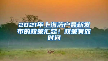 2021年上海落户最新发布的政策汇总！政策有效时间