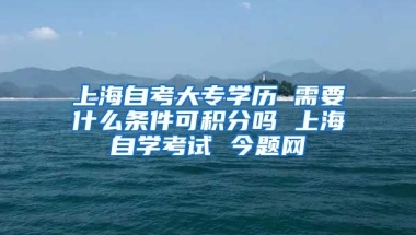 上海自考大专学历 需要什么条件可积分吗 上海自学考试 今题网