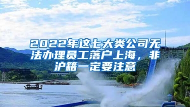 2022年这七大类公司无法办理员工落户上海，非沪籍一定要注意