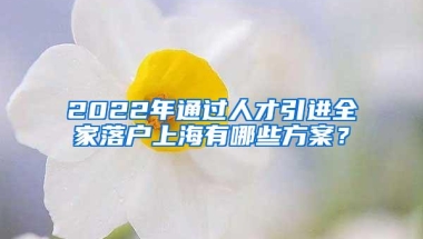 2022年通过人才引进全家落户上海有哪些方案？