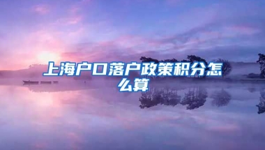 上海户口落户政策积分怎么算