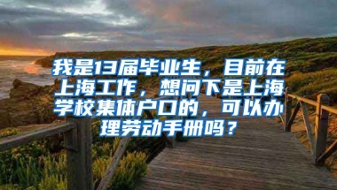 我是13届毕业生，目前在上海工作，想问下是上海学校集体户口的，可以办理劳动手册吗？