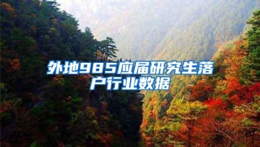 外地985应届研究生落户行业数据