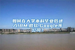 如何在大学本科毕业后进入IBM,微软,Google等公司？