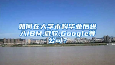 如何在大学本科毕业后进入IBM,微软,Google等公司？