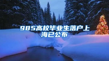 985高校毕业生落户上海已公布