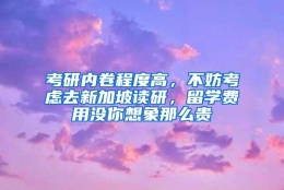 考研内卷程度高，不妨考虑去新加坡读研，留学费用没你想象那么贵