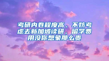 考研内卷程度高，不妨考虑去新加坡读研，留学费用没你想象那么贵