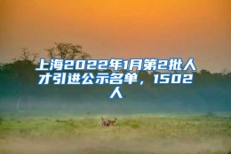 上海2022年1月第2批人才引进公示名单，1502人