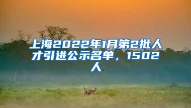 上海2022年1月第2批人才引进公示名单，1502人