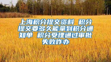 上海积分提交资料 积分提交要多久能拿到积分通知单 积分受理通过审批失败咋办