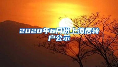 2020年6月份上海居转户公示