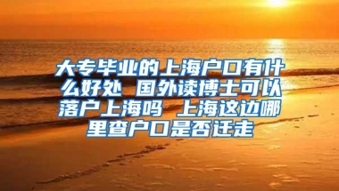 大专毕业的上海户口有什么好处 国外读博士可以落户上海吗 上海这边哪里查户口是否迁走