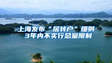 上海发布“居转户”细则 3年内不实行总量限制