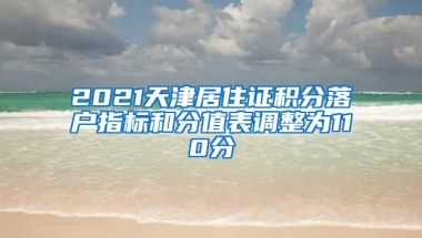 2021天津居住证积分落户指标和分值表调整为110分