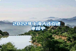 2022年上海人才引进 审核中