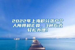 2022年上海积分落户个人所得税汇算，3种方式轻松办理！