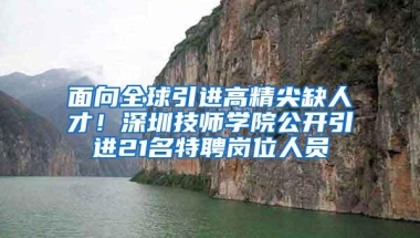 面向全球引进高精尖缺人才！深圳技师学院公开引进21名特聘岗位人员