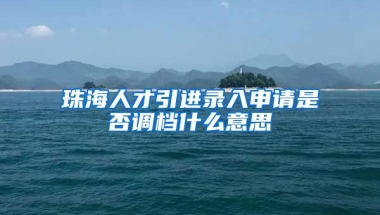 珠海人才引进录入申请是否调档什么意思