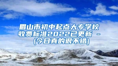 眉山市初中起点大专学校收费标准2022已更新 - (今日真的很不错)