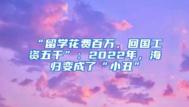 “留学花费百万，回国工资五千”：2022年，海归变成了“小丑”