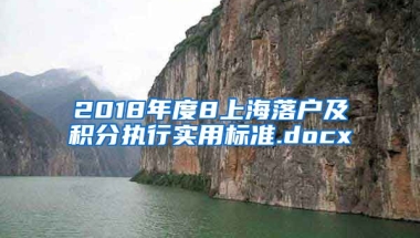 2018年度8上海落户及积分执行实用标准.docx