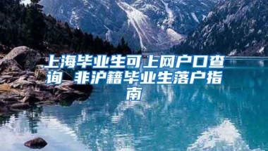 上海毕业生可上网户口查询 非沪籍毕业生落户指南