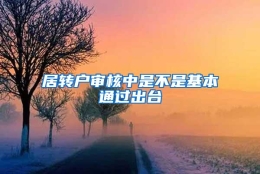 居转户审核中是不是基本通过出台