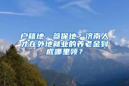 户籍地、参保地？济南人才在外地就业的养老金到底哪里领？