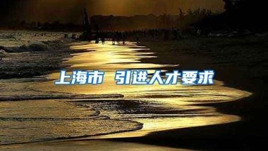 上海市 引进人才要求