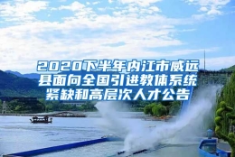 2020下半年内江市威远县面向全国引进教体系统紧缺和高层次人才公告