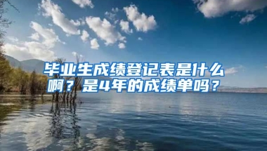 毕业生成绩登记表是什么啊？是4年的成绩单吗？