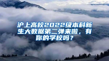 沪上高校2022级本科新生大数据第二弹来啦，有你的学校吗？