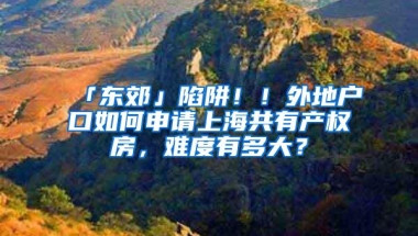 「东郊」陷阱！！外地户口如何申请上海共有产权房，难度有多大？