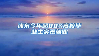 浦东今年超80%高校毕业生实现就业