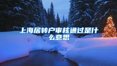 上海居转户审核通过是什么意思