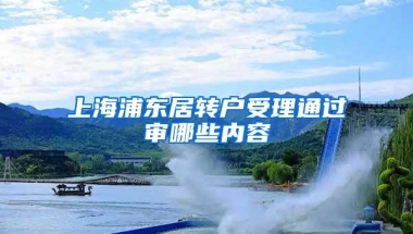 上海浦东居转户受理通过审哪些内容