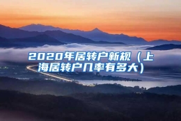 2020年居转户新规（上海居转户几率有多大）