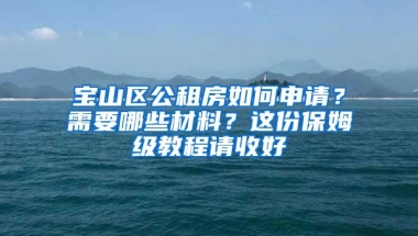 宝山区公租房如何申请？需要哪些材料？这份保姆级教程请收好