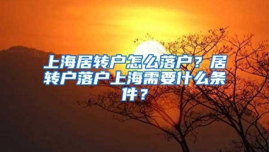 上海居转户怎么落户？居转户落户上海需要什么条件？