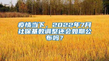 疫情当下，2022年7月社保基数调整还会如期公布吗？