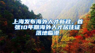 上海发布海外人才新政，首张10年期海外人才居住证落地临港