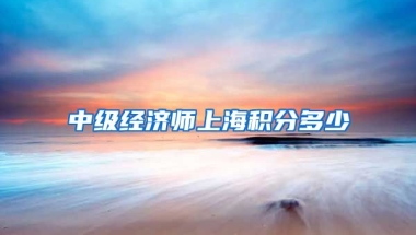 中级经济师上海积分多少