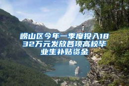 崂山区今年一季度投入1832万元发放各项高校毕业生补贴资金