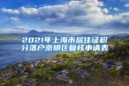 2021年上海市居住证积分落户崇明区复核申请表