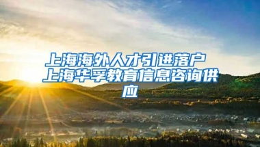 上海海外人才引进落户 上海华孚教育信息咨询供应