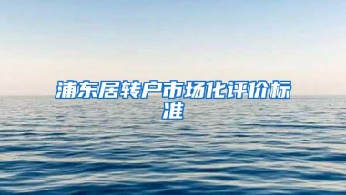 浦东居转户市场化评价标准